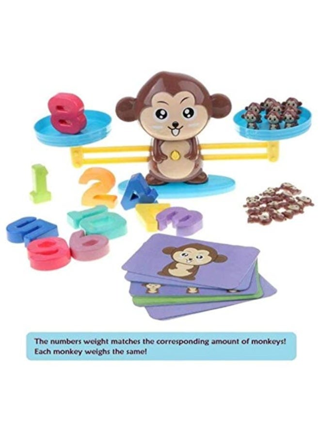 Monkey Balance Educational Game for Kids Aged 3 and Up - Includes 19 Monkeys, Numbers 1-10, 30 Double-Sided Cards, Monkey Scale, Base, 2 Scale Pans, Instruction Leaflet - Image 2