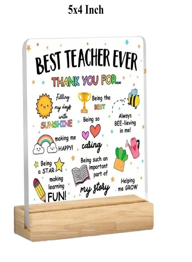 Bs amor Best Teacher Ever Acrylic Desk Plaque Appreciation Gift with Inspirational Quotes Home & Office Decor for Educators, Thank You Present for Teacher's Day Classroom Decorations for Teachers 5x4 inch - Image 4