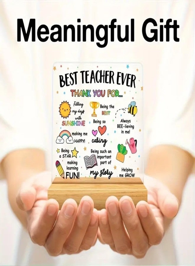 Bs amor Best Teacher Ever Acrylic Desk Plaque Appreciation Gift with Inspirational Quotes Home & Office Decor for Educators, Thank You Present for Teacher's Day Classroom Decorations for Teachers 5x4 inch - Image 5