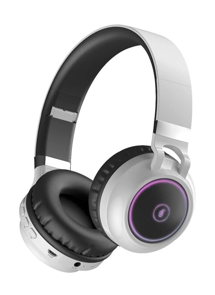 fingertime - Foldable Bluetooth 5.0 Headphones, On-Ear/Over-Ear Wired and Wireless Headsets with Mic, FM, SD/TF, Hi-Fi Stereo Deep Bass, 25 Hours Playtime, for Travel, Home, Office (White) - Image 1