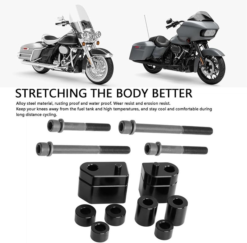 Luocute 1in and 1.5in Driver Floorboard Extended Rod, CNC Aluminum Alloy Outward Extension Kit with Rustproof Alloy Steel Hardware for Electra Glide Road King 2009-2024 FL 2009-2013 - Image 3