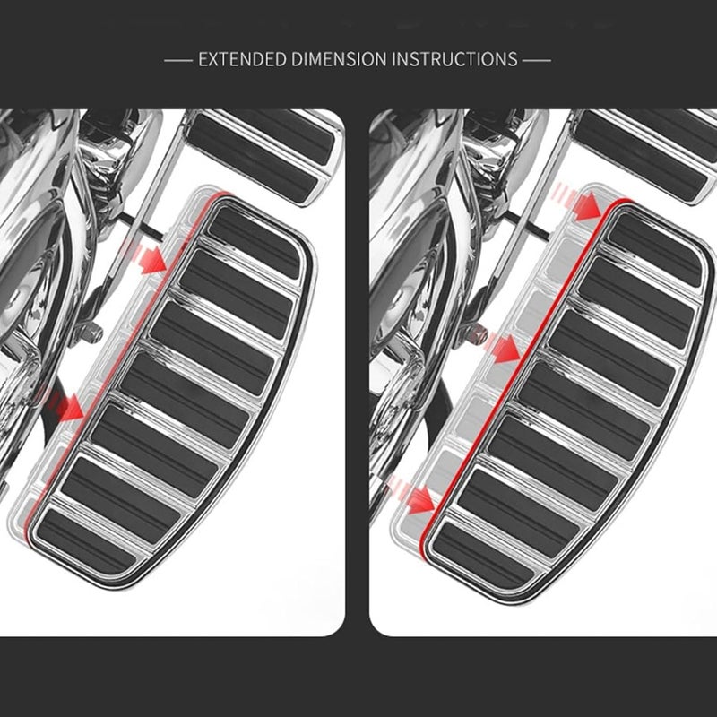 Luocute 1in and 1.5in Driver Floorboard Extended Rod, CNC Aluminum Alloy Outward Extension Kit with Rustproof Alloy Steel Hardware for Electra Glide Road King 2009-2024 FL 2009-2013 - Image 4