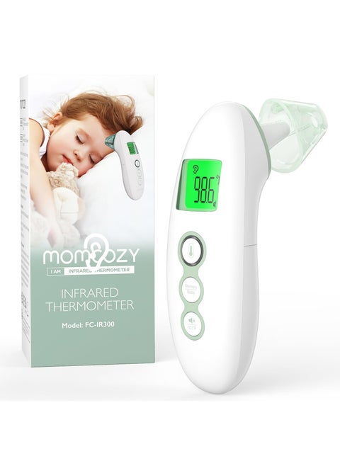 Non-Contact Forehead and Ear Thermometer, Digital Infrared Thermometer for Adults and Children, with Child Mode, Fever Alarm Function, Mute and Memory Functions, Fast and Accurate Measurement