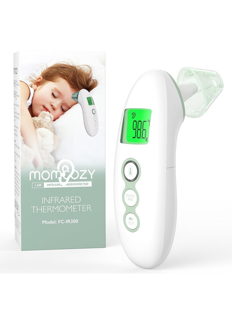 Momcozy - Non-Contact Forehead and Ear Thermometer, Digital Infrared Thermometer for Adults and Children, with Child Mode, Fever Alarm Function, Mute and Memory Functions, Fast and Accurate Measurement - Image 1