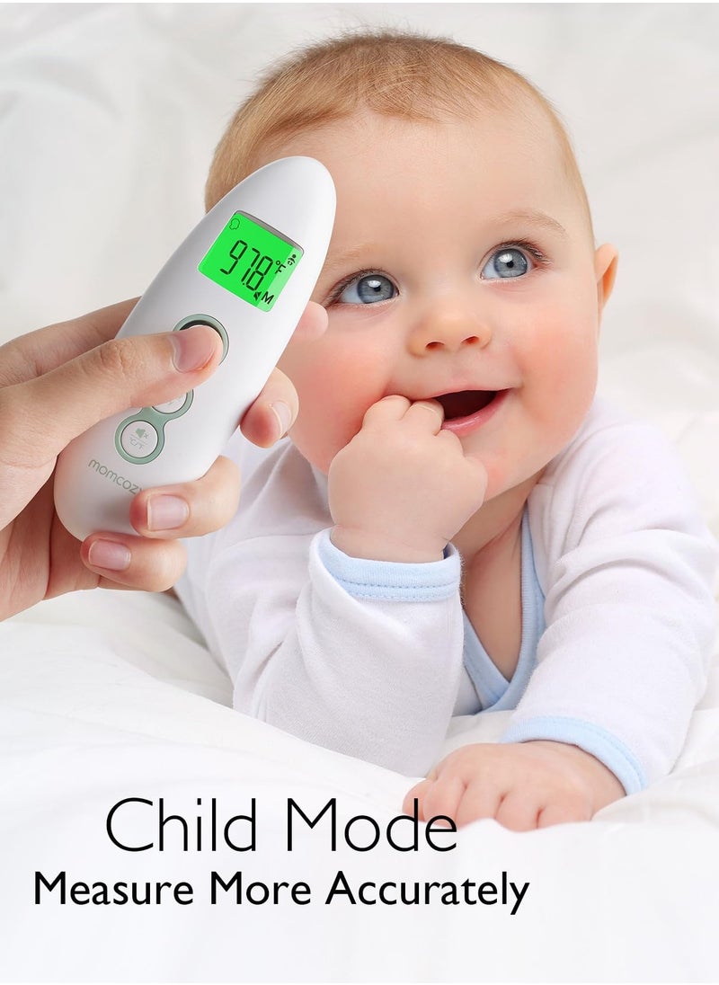 Momcozy - Non-Contact Forehead and Ear Thermometer, Digital Infrared Thermometer for Adults and Children, with Child Mode, Fever Alarm Function, Mute and Memory Functions, Fast and Accurate Measurement - Image 1