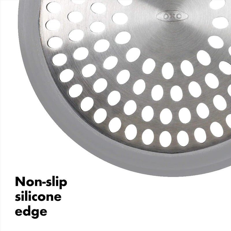 OXO Good Grips Bathtub Drain Protector - Stainless Steel with Silicone Rim - Image 5