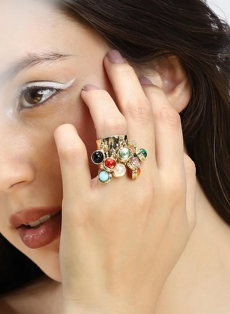 SOHI Drizzle Statement Artificial Ring Jewellery