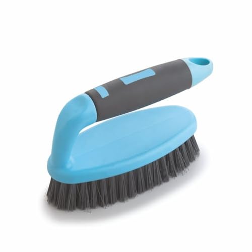 Homeor Premium Cloth Brush, Washing Briush with Soft & Hard Bristles and Comfortable Grip, Iron Brush, 1 Piece, Blue - Image 1