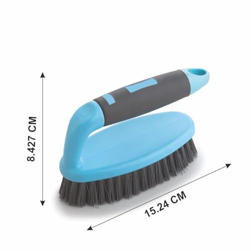 Homeor Premium Cloth Brush, Washing Briush with Soft & Hard Bristles and Comfortable Grip, Iron Brush, 1 Piece, Blue - Image 3