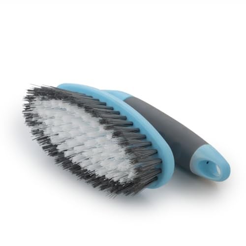 Homeor Premium Cloth Brush, Washing Briush with Soft & Hard Bristles and Comfortable Grip, Iron Brush, 1 Piece, Blue - Image 2