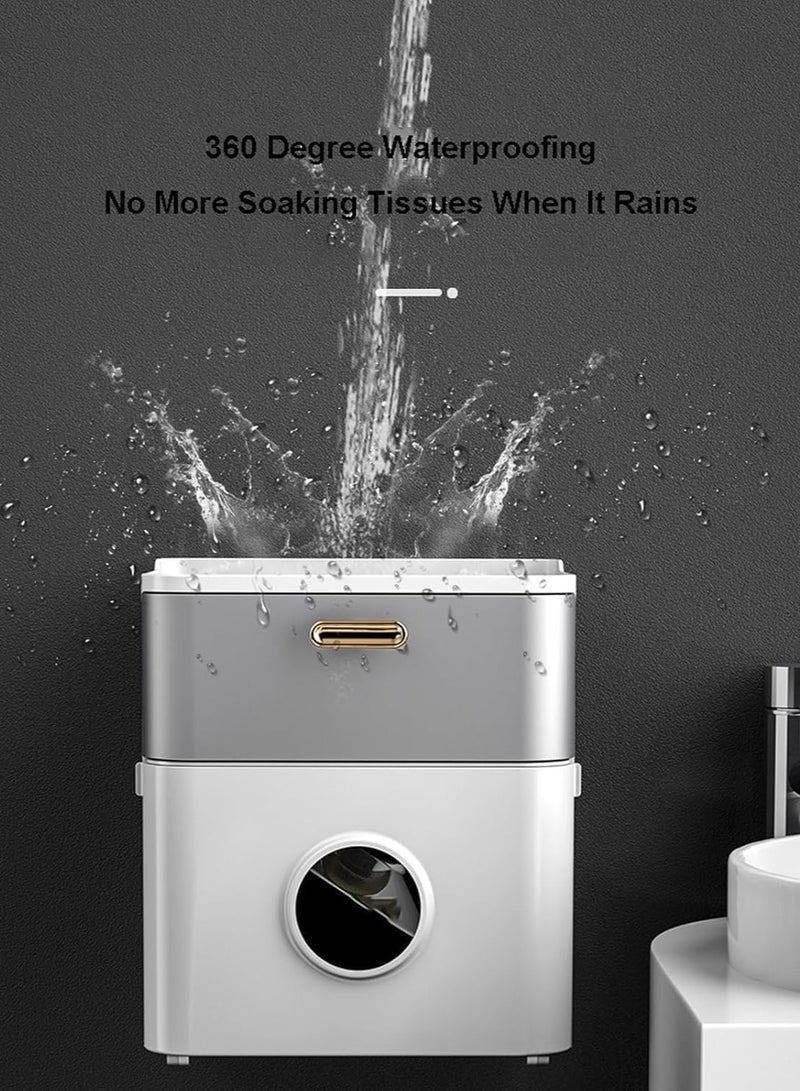 حامل ورق تواليت ذاتي اللصق مع أدراج - لا يحتاج إلى تثبيت - Image 5