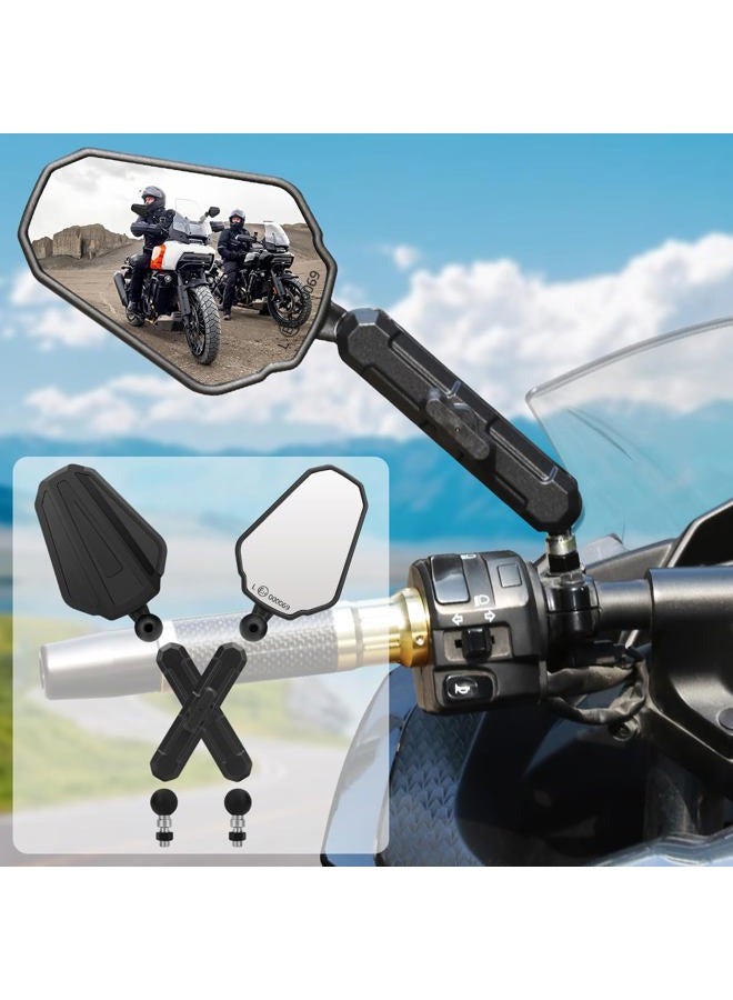 SHEJISI Adventure Bike Mirrors, Motorcycle Mirror Fits RAM B Balls and 7/8"Handlebar M10 M8,Compatible with KTM 1290 Super Adventure,Honda Africa Twin,kawasaki KLR, Yamaha XT,Suzuki DR,BMW GS,ADV,ATV - Image 1