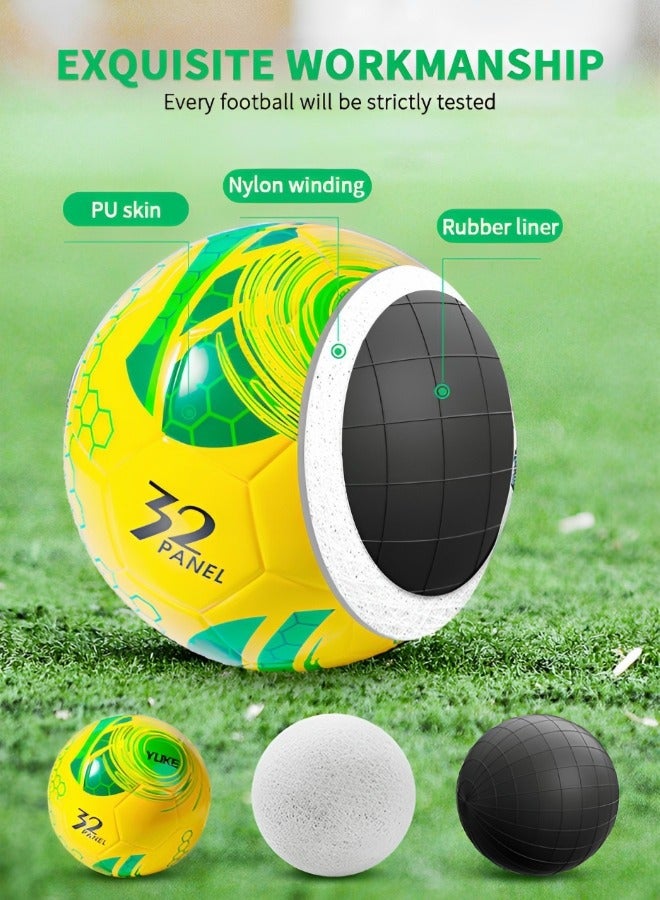 GROIC Sports Soccer Balls Official Size 5 Traditional Soccer Balls Size for Kids and Adult Training Ball Official Match Football Balls with Pump, Outdoor & Indoor Match or Game - Image 3