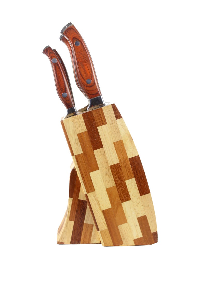 extra home 6-Piece set stainless steel kitchen knives silver/brown - Image 2