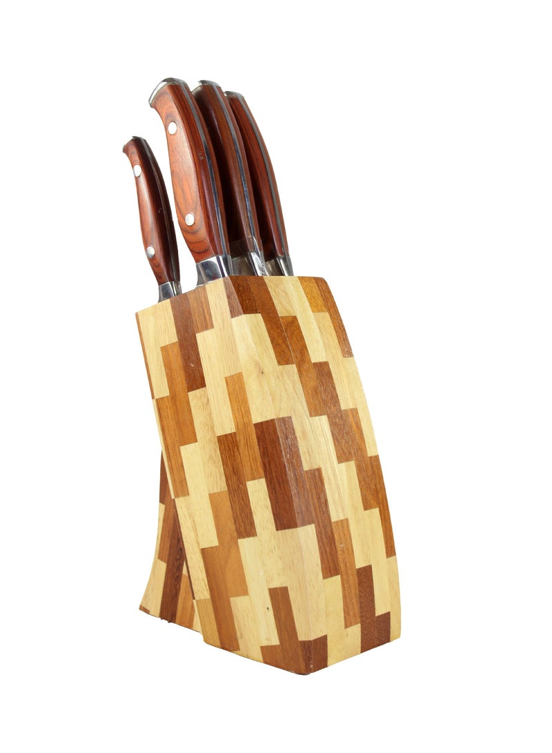 extra home 6-Piece set stainless steel kitchen knives silver/brown - Image 3