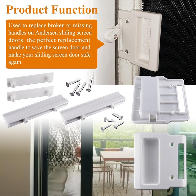 WFCYX White Screen Hardware Kit for Andersen Doors, Fits Andersen A-Series Gliding & Hinged Patio Doors, Frenchwood, Narroline, Perma-Shield, Two/Three-Panel Series Doors Manufactured from 1982 to Present - Image 4