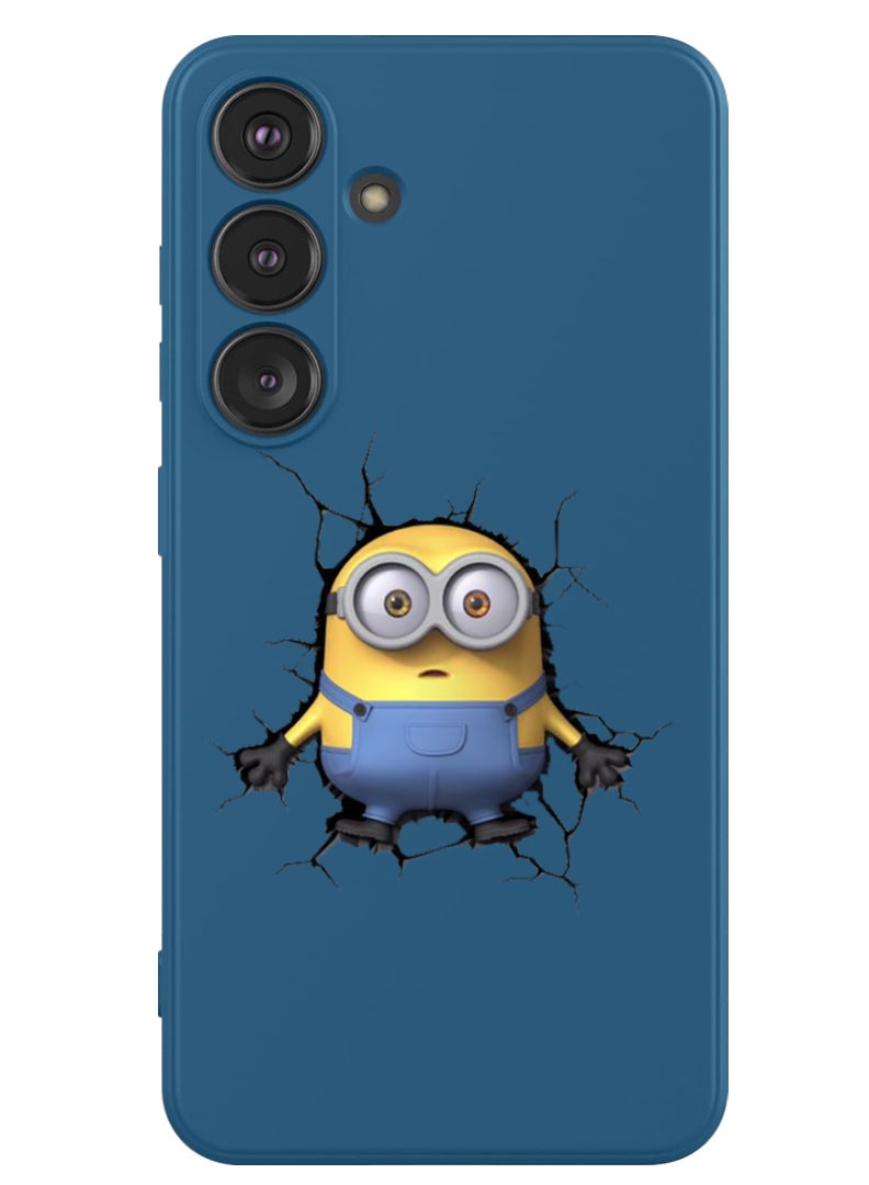 Theodor Protective Slim Fit Case Liquid Silicone Cover with Full Body Protection Anti-Scratch Shockproof Case For Samsung Galaxy S24 (Blue) - Minions - Image 1