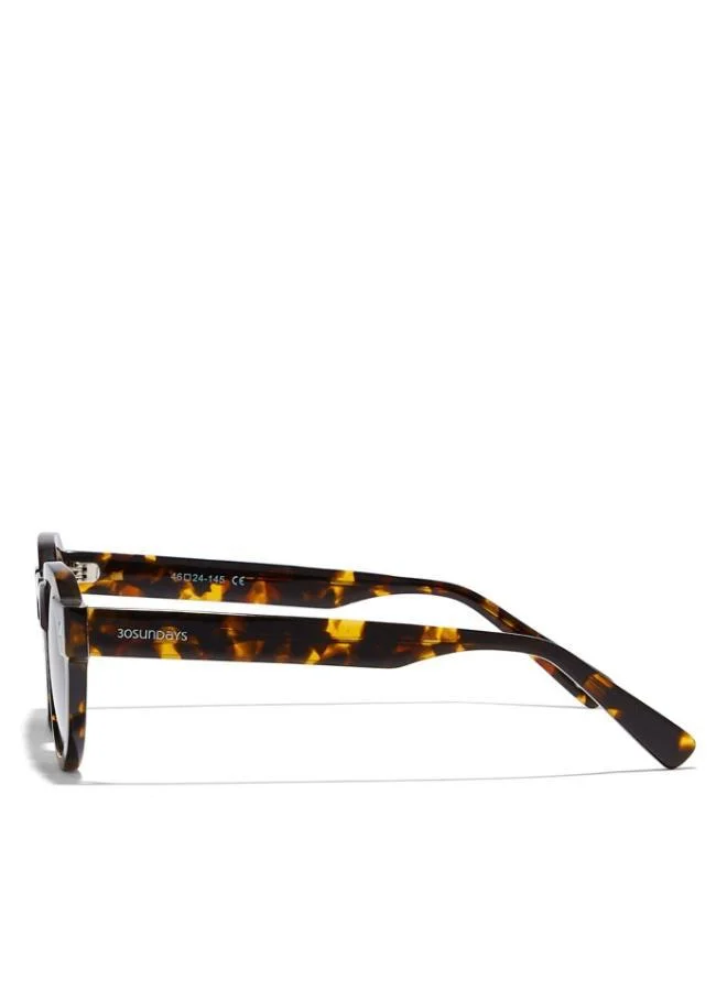 30Sundays DUNE Men Green Sunglasses - Frame Material: Acetate - Lens Color: Green - Frame Color: Tortoise - Full Rim
