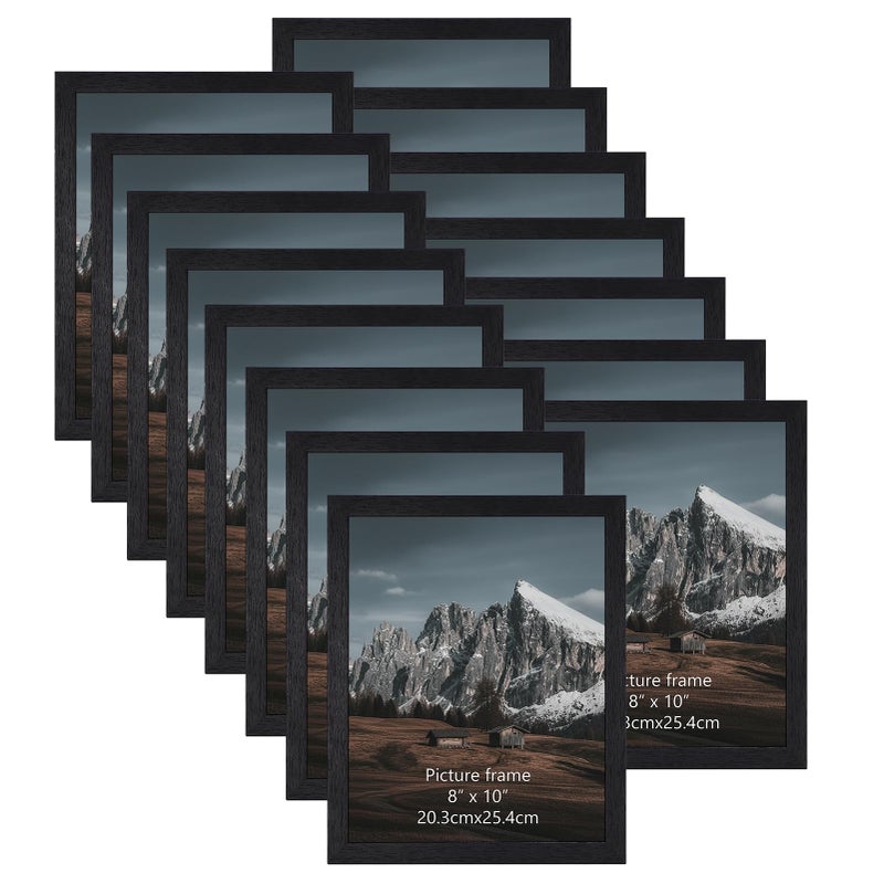 HORLIMER 8x10 Picture Frame Set of 15, Black Picture Frames Display 8 by 10 Photo for Wall or Tabletop - Image 1