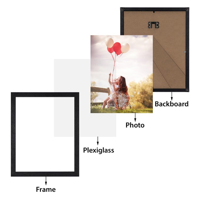 HORLIMER 8x10 Picture Frame Set of 15, Black Picture Frames Display 8 by 10 Photo for Wall or Tabletop - Image 2