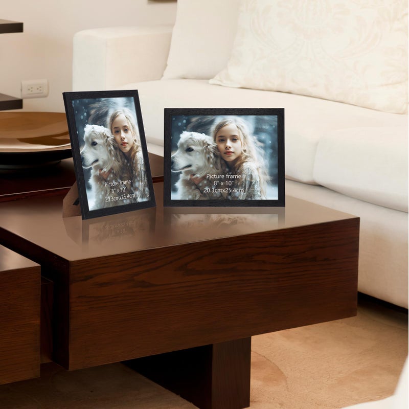 HORLIMER 8x10 Picture Frame Set of 15, Black Picture Frames Display 8 by 10 Photo for Wall or Tabletop - Image 4