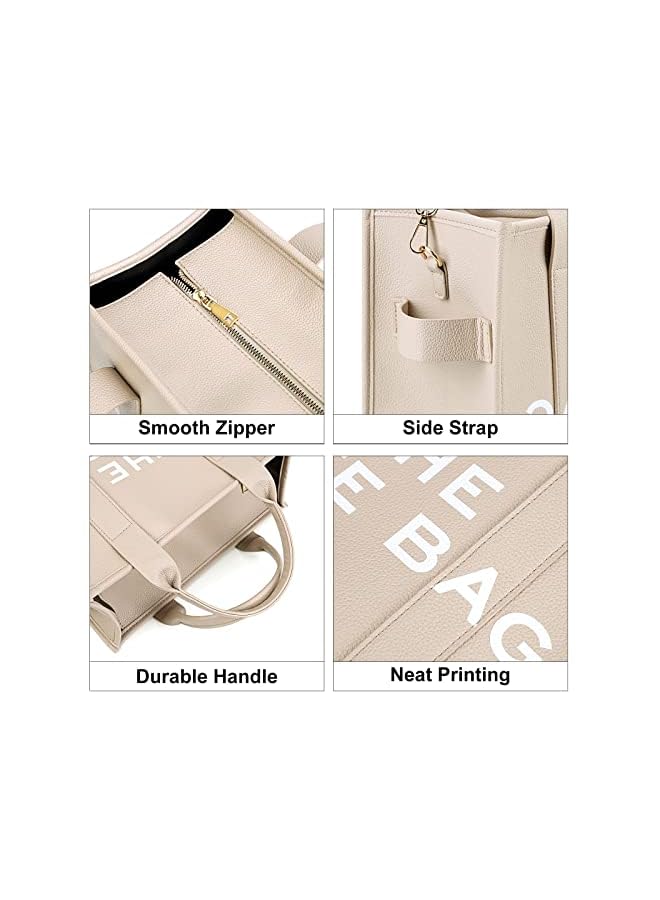 JQWSVE Canvas Tote Bags for Women Handbag Tote Purse with Zipper Canvas Crossbody Bag for Office, Travel, School - Image 3