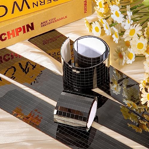 PP OPOUNT 2360 PCS Disco Tiles, 5 x 5 mm Self-Adhesive Disco Ball Stickers, Real Glass Mirror Tiles for Crafts, DIY Disco Ball, Photo Frame, Art Collage, Indoor Decor (Black) - Image 5