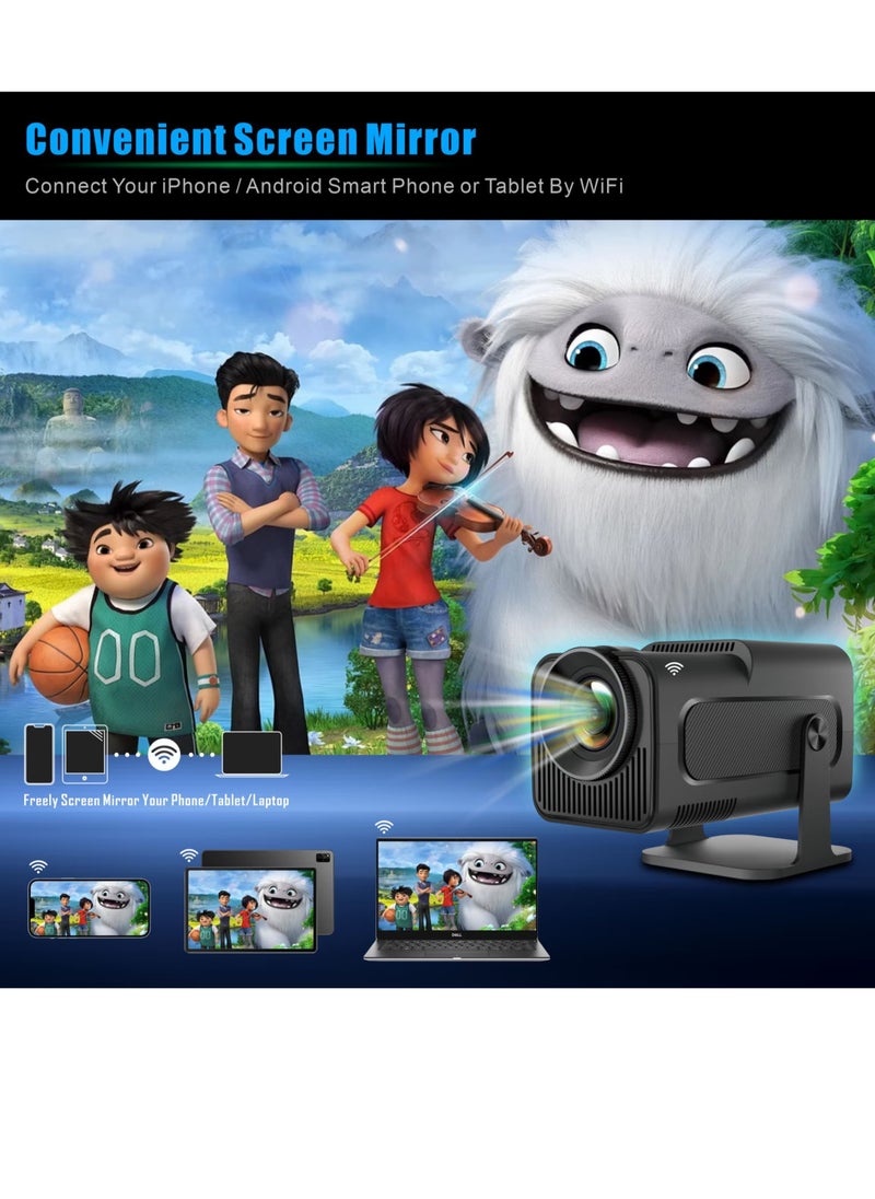 XIPH - Portable HD Projector - Support 4K - Smart Projector with 5G Dual-band Wifi and Bluetooth 5.0 - Mobile Home Theater - Compatible With Android/iOS/Windows/TV Stick/HDMI/USB - Image 1