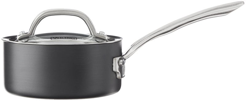 Viking Culinary Hard Anodized Nonstick Saucepan  1 Quart  Includes Glass Lid  Oven And Dishwasher Safe  Works On Electronic  Ceramic  And Gas Cooktops - Image 2