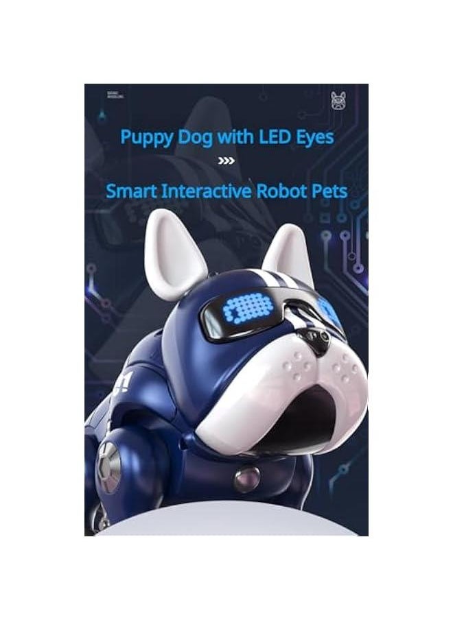 روبوت كلب لعبة للأطفال بعيون LED ودية للمنزل (أزرق)  - Image 2