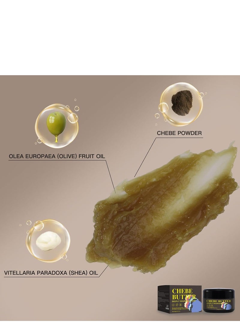 Lanthome Chebe Hair Butter,Organic Hair Growth Products Made With Chebe Powder, Olive Oil, Shea Butter,Promote Hair Thickness,Moisturising Vegan Hair Butter for All Hair Types 100g - Image 3