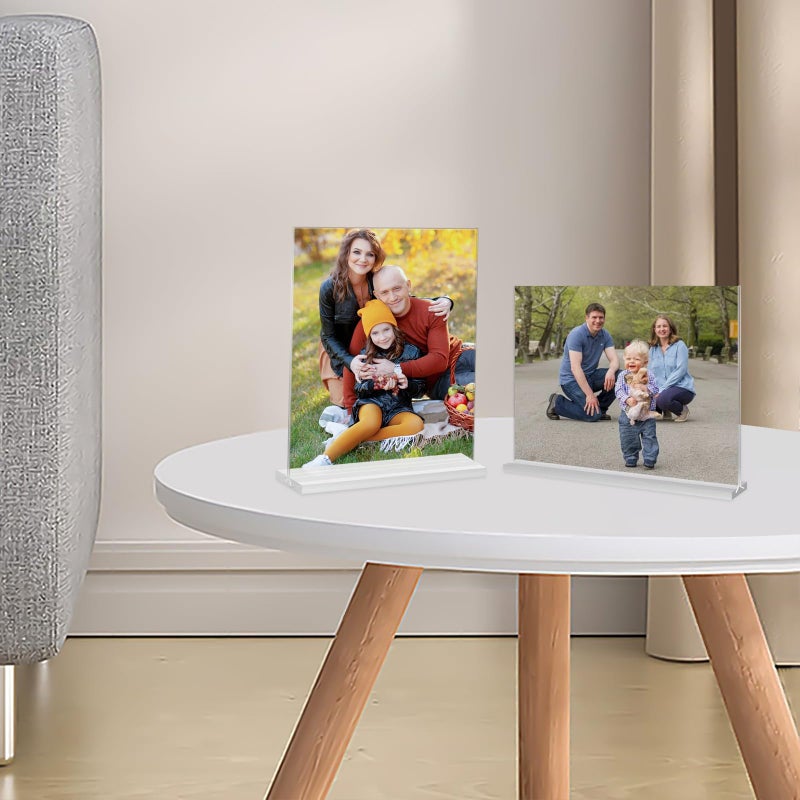 Douildhaiy Acrylic Picture Frames 8x10 inches  4 Pack Clear Plastic Picture Frames Holder Standing 8x10 Double Sided Picture Desktop Display for Photo Home Office -Vertical - Image 5