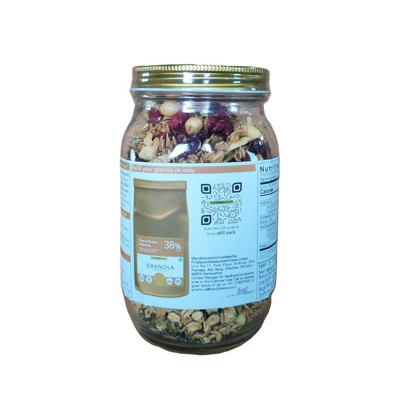 thenibblebox Peanut Butter & Berries Granola 500g Jar [38% Dry Fruits,Gluten Free. Vegan Friendly. All Natural.] - Image 3