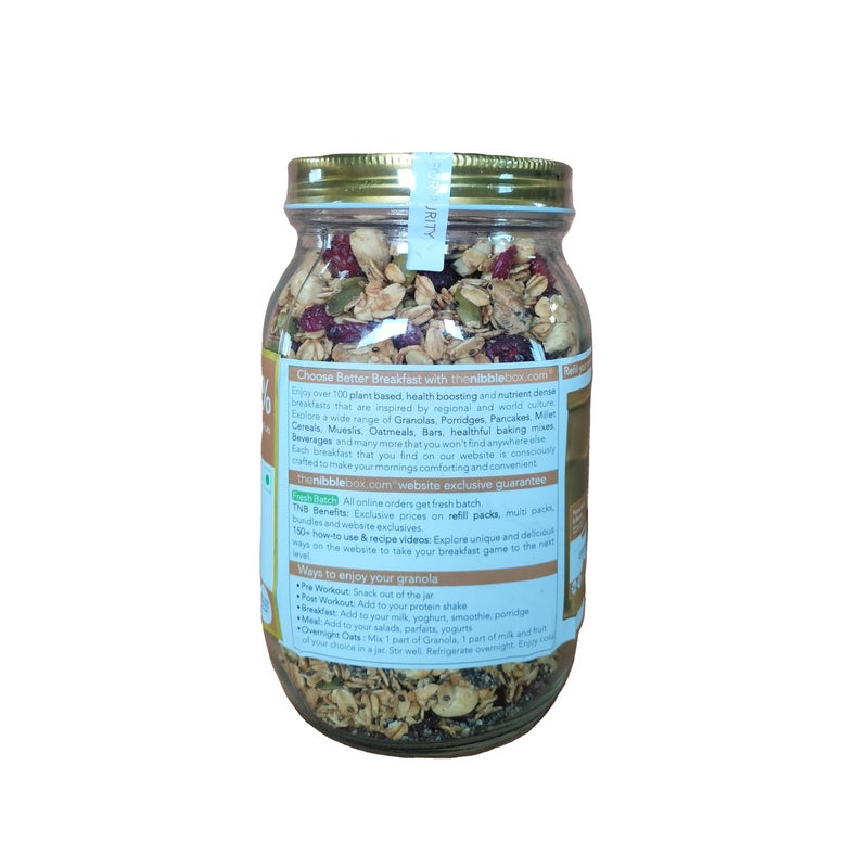 thenibblebox Peanut Butter & Berries Granola 500g Jar [38% Dry Fruits,Gluten Free. Vegan Friendly. All Natural.] - Image 2