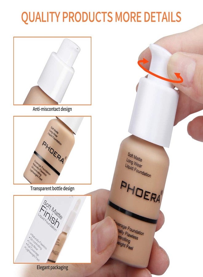 PHOERA Foundation Makeup, Flawless Soft Matte Oil Control Liquid Foundation, Full Coverage Mattle Oil-Control Concealer for Older Women, Great Choice For Gift (#103 Warm Peach) - Image 5