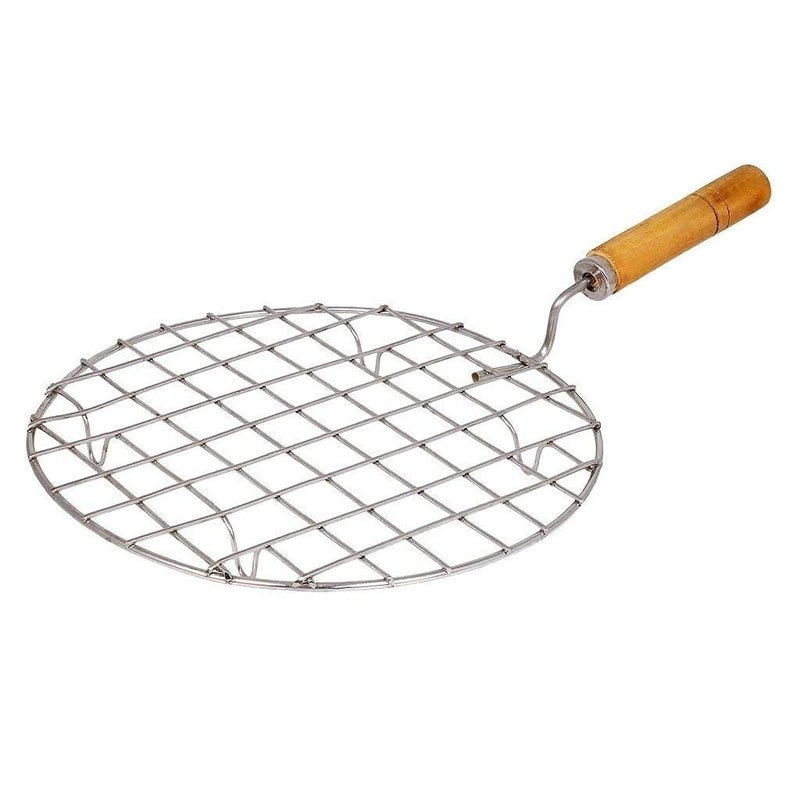 YES Global Stainless Steel Papad JaliRoti Roast GrillPapad Roast Grill with Handle 19 x 25 x 5 cm  - Image 1