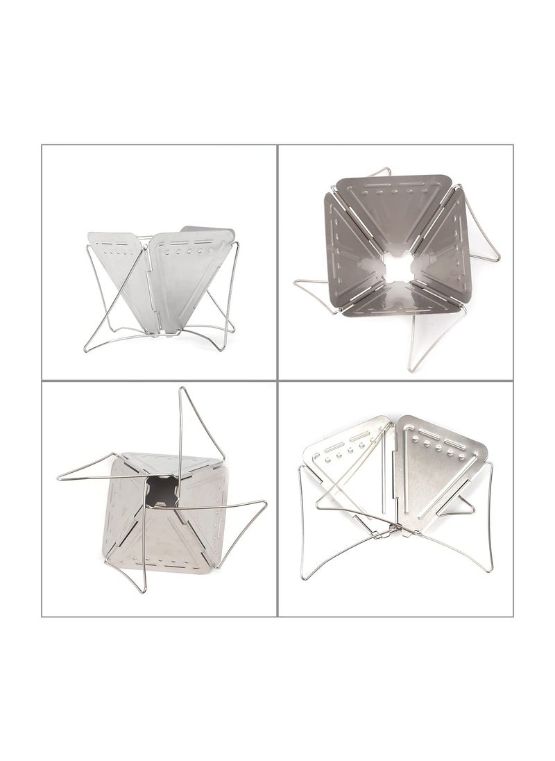SYOSI - Collapsible Pour Over Coffee Dripper Filter Holder Folding Stainless Steel Reusable Coffee Cone Filter Portable Compact for Office Home Travel Picnic Camping Inverted Pyramid Style - Image 1