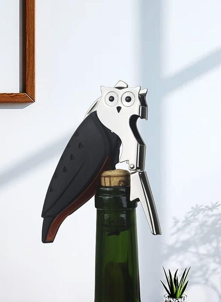 Beram Multifunctional Opener, Owl Shaped Professional Waiters Corkscrew, Stainless Steel, Bottle Manual Opener With Foil Cutter for Servers, Waiters, Bartenders and Domestic Kitchens  - Image 5
