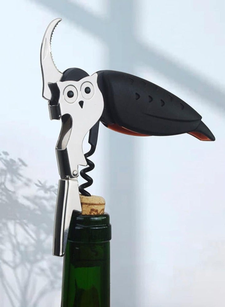 Beram Multifunctional Opener, Owl Shaped Professional Waiters Corkscrew, Stainless Steel, Bottle Manual Opener With Foil Cutter for Servers, Waiters, Bartenders and Domestic Kitchens  - Image 4