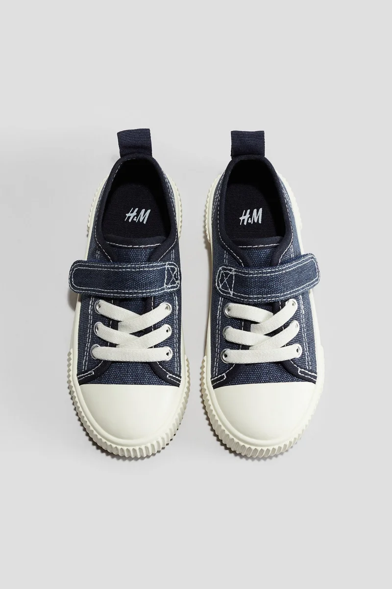 اتش اند ام Cotton canvas trainers