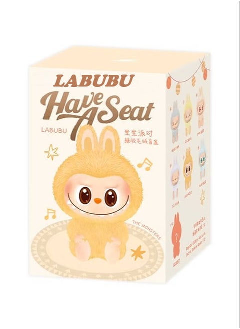 Labubu Version 3 Series Sit-Down Party Series 17cm Fun Plush Vinyl Blind Box (1PEC)