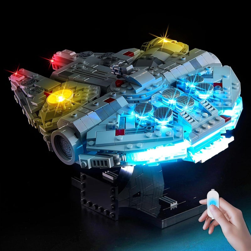 BrickSoul Upgrade Light Kit for Lego Millennium Falcon A New Hope 25th Anniversary 75375 Building Set with ONOff Dimmer Switch Hidden Cable Tech 75375 Set NOT Included - Image 3