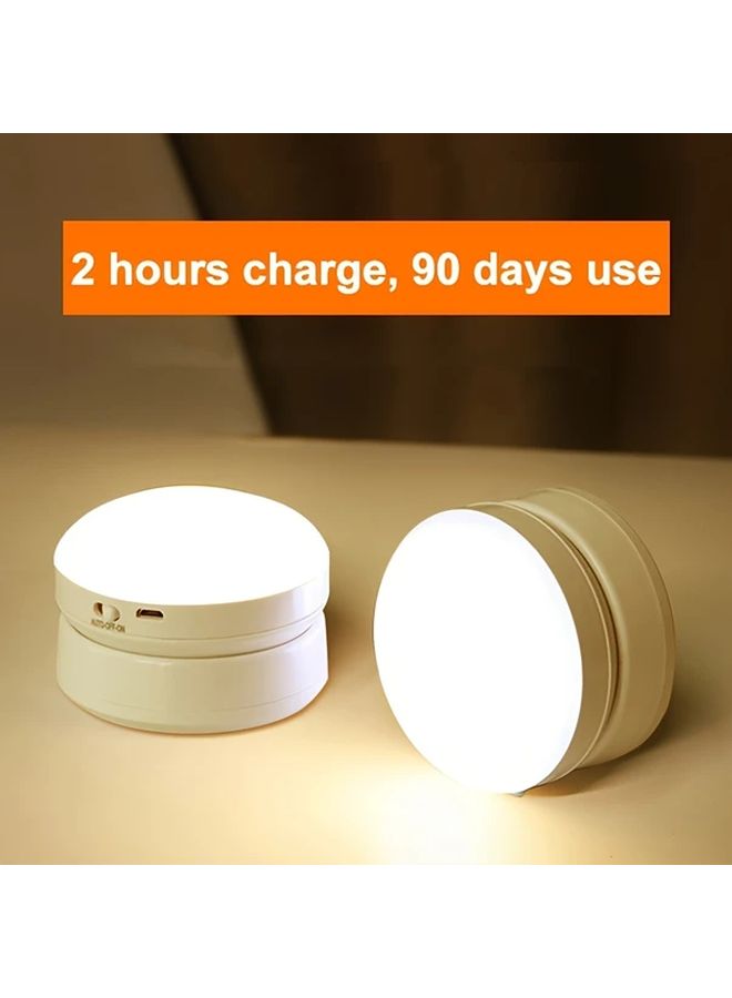 White Motion Sensor Night Light USB Rechargeable Wall Mounted 360 Magnetic Rotation - Image 3