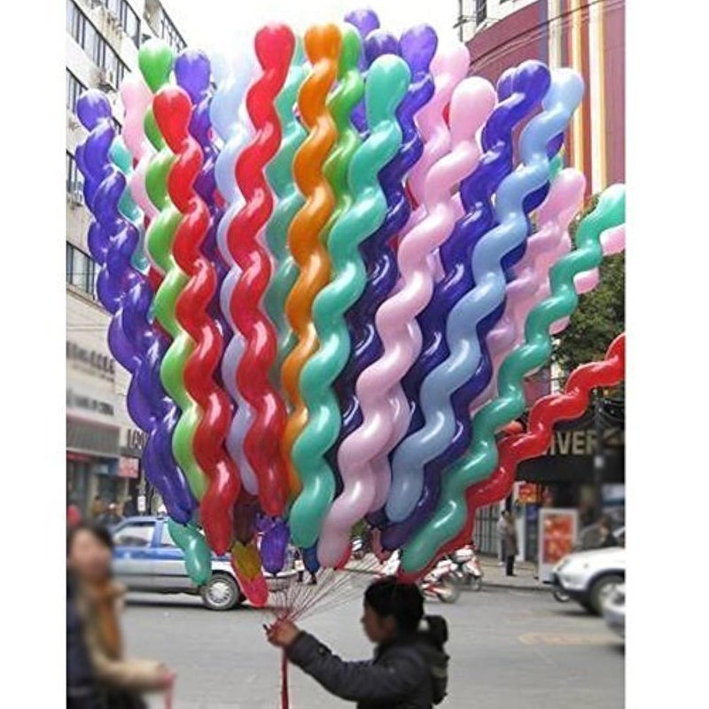 AnnoDeel 100Pcs 40inch Latex Spiral Balloons Colorful Unique Twisted Latex Balloon for Birthday Wedding Festival Party Supply Decorations Random Color - Image 2