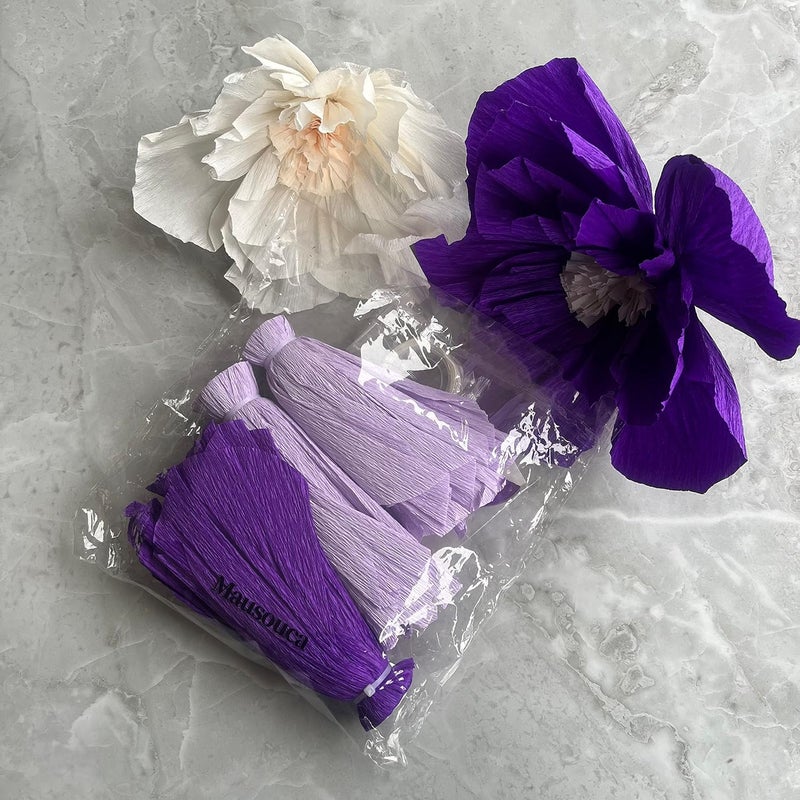 Mausouca Tissue Paper Flowers Decorations for Wall, Handcrafted Large 3D paper Flower for Party Decoration Wedding Decor Birthday Celebration and home Decoration (PURPLE) - Image 4