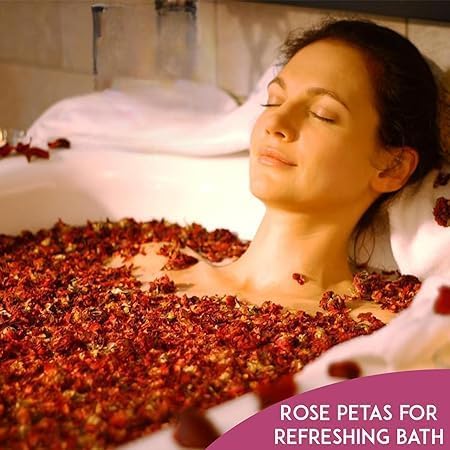Artnery Confetti Dried Red Roses Flower Petals Table Confetti Petal for Bath Foot, Wedding Table Confetti DIY Crafts Decorations (20 Grams) - Image 2