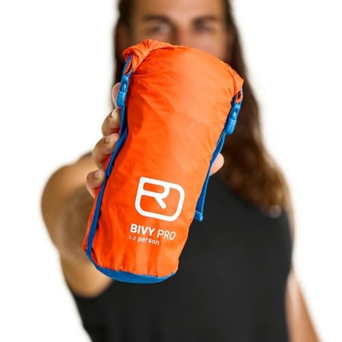 Ortovox Bivy Pro, Safety Orange, Windproof Emergency Bivy Sack for Two Persons with Silver Thermal Lining & Tent Function for Alpine Rescue & Touring - Image 3