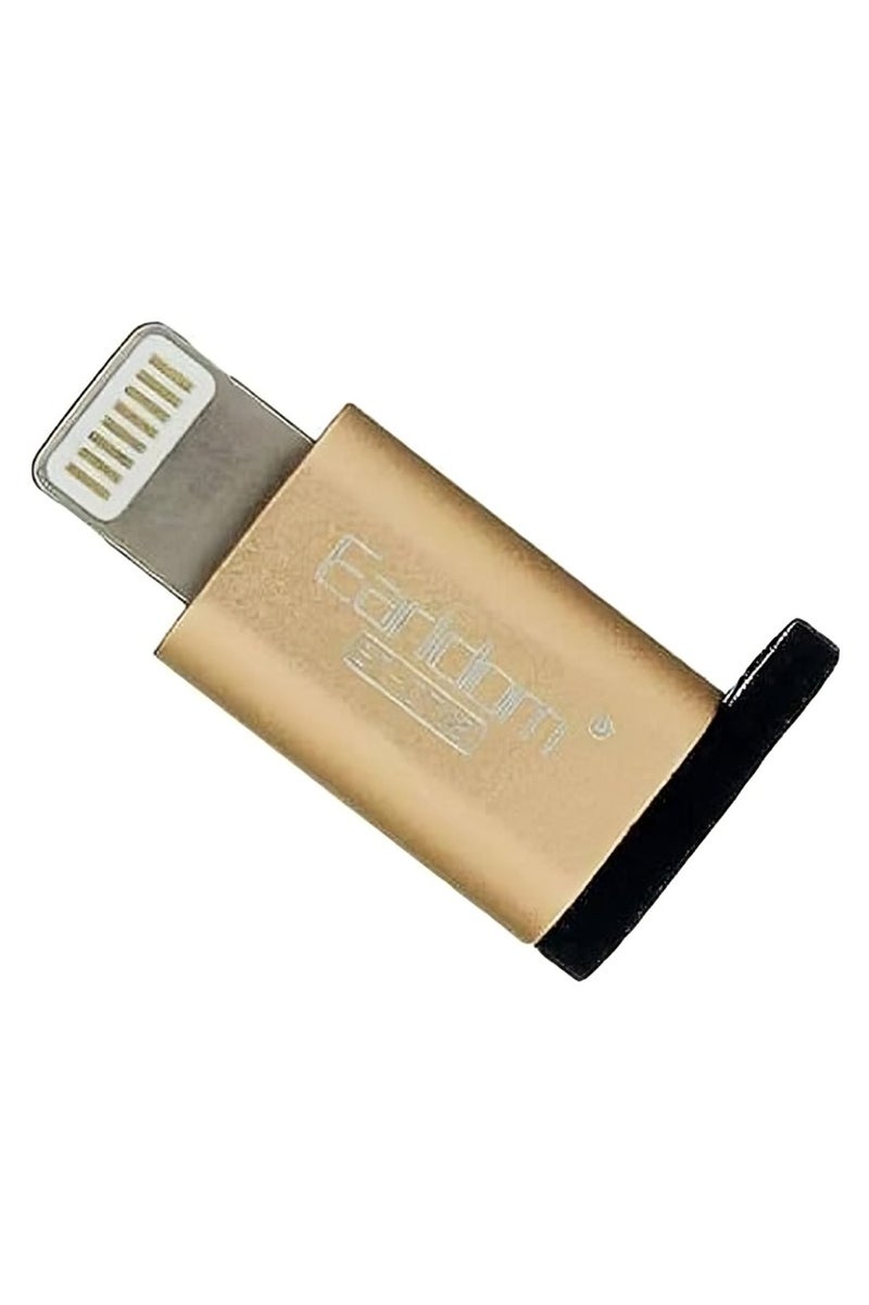 Earldom ET-OT08 Lightning To Micro Charge OTG Adaptor Converter, Compact, Convenient, Fashionable Design - Gold - Image 1