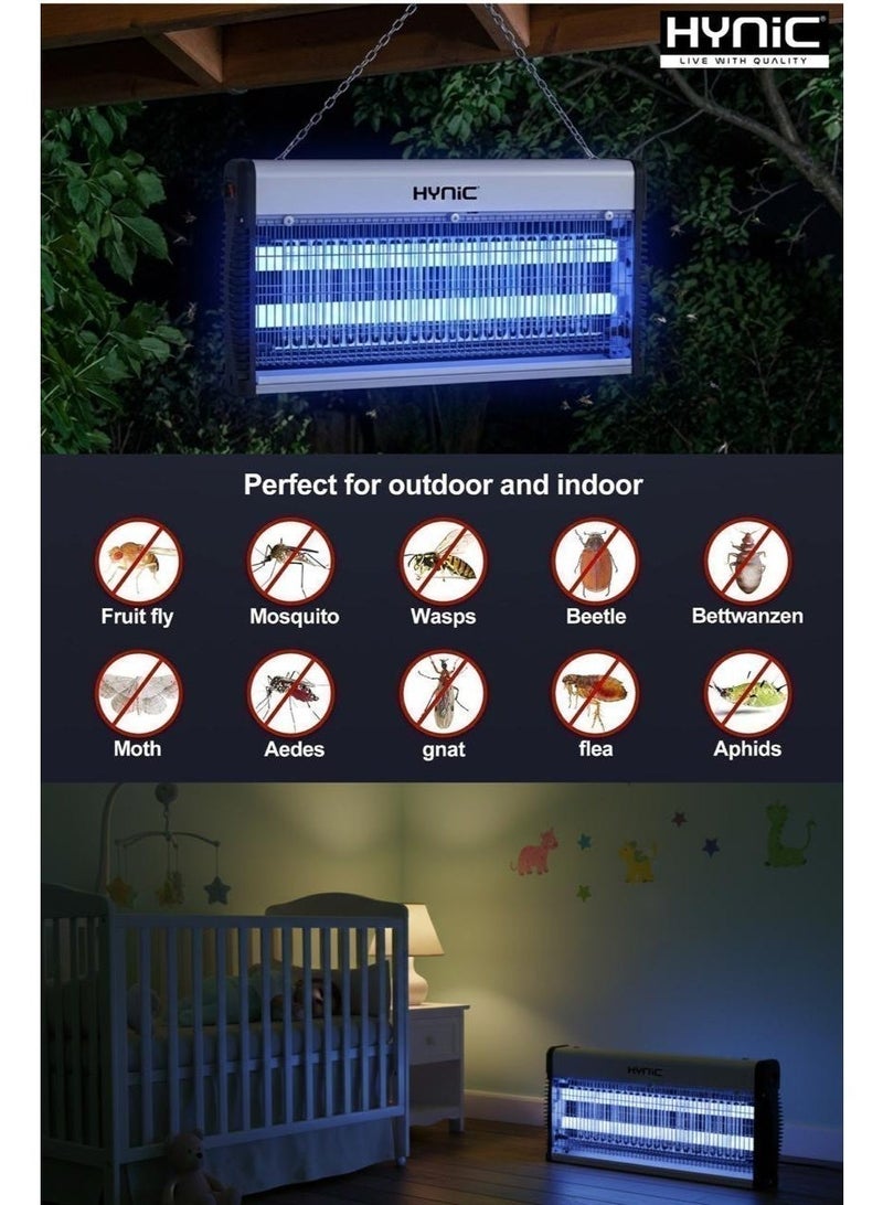 Hynic 38W Electric Bug Zapper - Indoor & Outdoor Waterproof Fly Killer - 360° UV Light Mosquito Gnat Trap - Chemical-Free Pest Control for Home, Patio, and Garden - Image 2