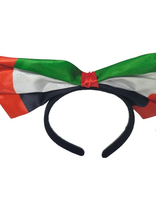 المنزل الذكي هوم سمارت عصابة رأس بألوان العلم الإماراتي بمناسبة اليوم الوطني للفتيات والنساء، مثالية لجميع المناسبات الوطنية - Image 2